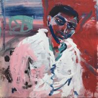 Eli with white shirt, garage series
