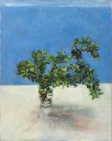 Myrtle with Blue Background