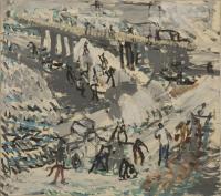 Palestinians Workers Building Ayalon Road